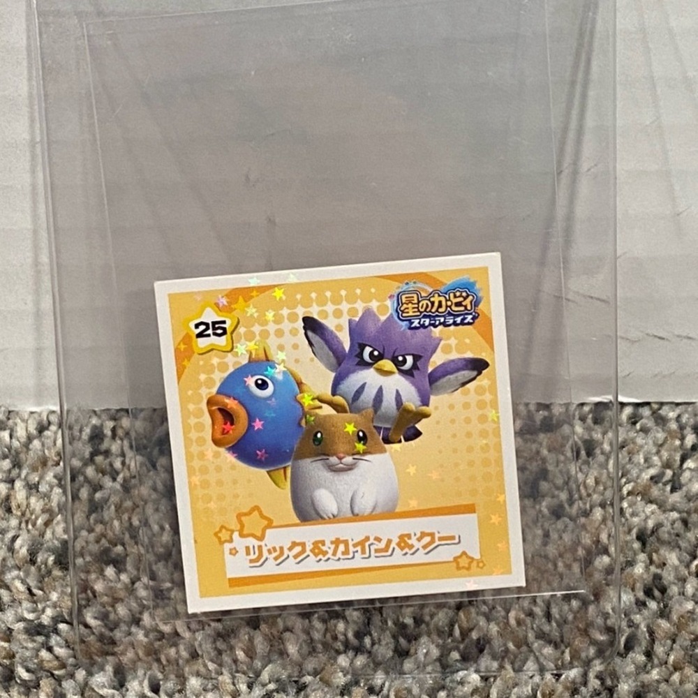 Nintendo Kirby Star Allies Sticker Rick Kine Coo Holographic Yellow Excellent